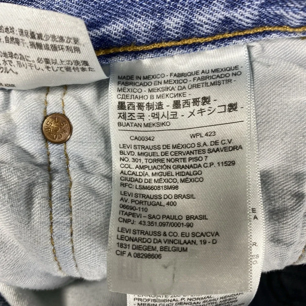 Levis 501 Men's Jeans W 32x L 34 Light Wash Factory Distressed Button Fly